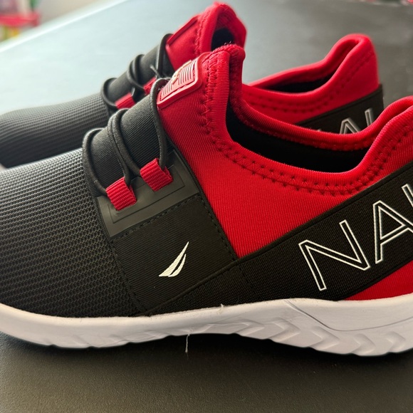 Nautica Black and Red Velcro Athletic Sneakers - Picture 3 of 6
